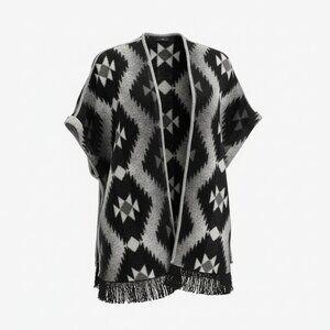 American Eagle Outfitters Vest Black Gray White Aztec Southwest L to XL